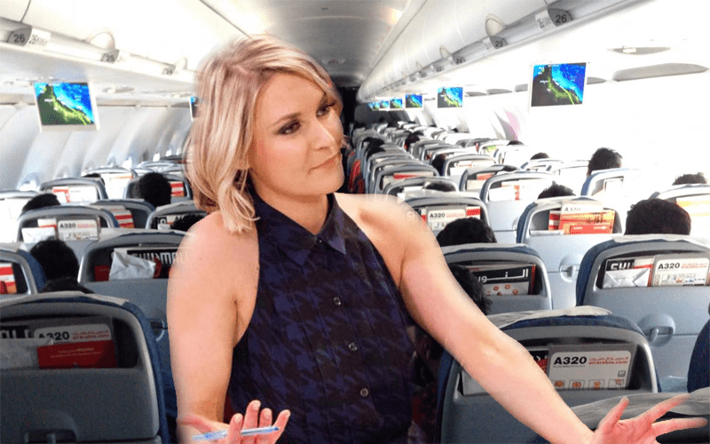 Renee Young in Awkward Situation on Flight Home