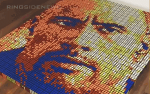The Rock Posts Impressive Rubiks Cube Self Portrait