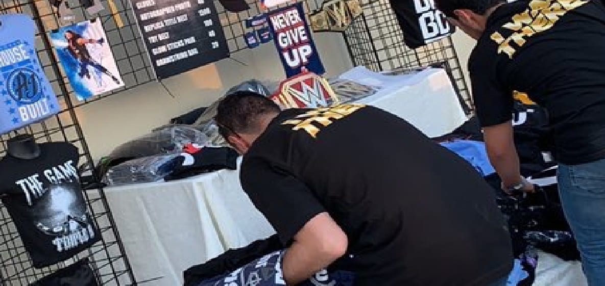 EXCLUSIVE: Merch Table At WWE Crown Jewel Revealed