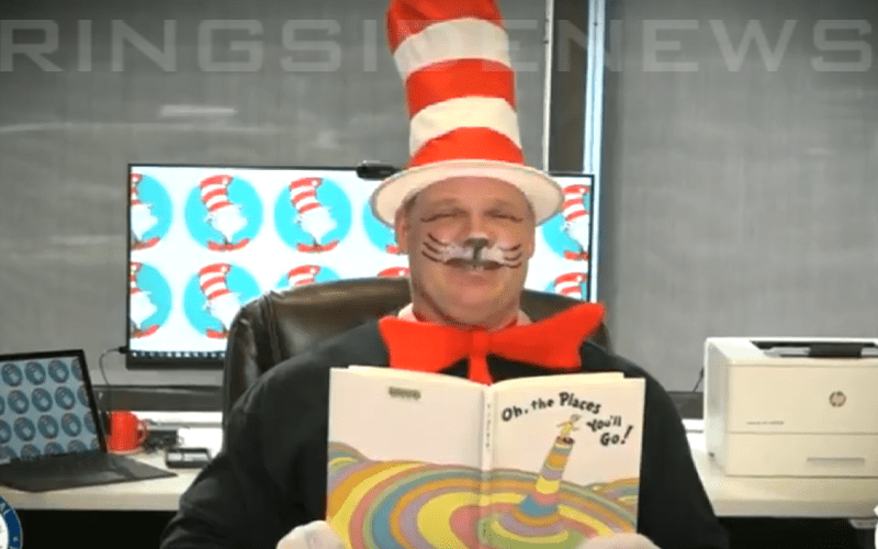 Kane Dresses Up Like The Cat In The Hat To Encourage Kids To Read & Terrify Them