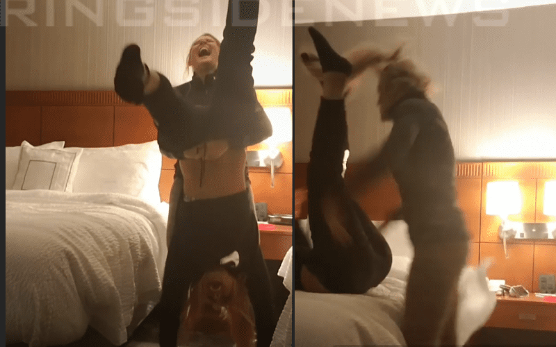 Watch Liv Morgan & Lacey Evans Powerbomb Each Other On Hotel Bed