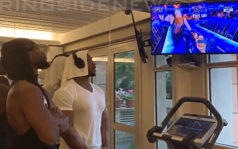 Footage Of The New Day Watching SmackDown Live While In India