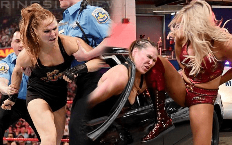 Becky Lynch, Charlotte Flair and Ronda Rousey vs The Riott Squad