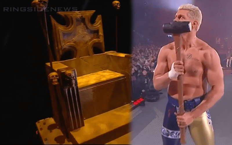 Cody Rhodes Symbolically Destroys Triple H’s Throne At AEW Double Or Nothing