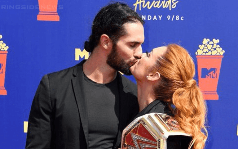 Becky Lynch Brought Her Belt & Boyfriend Seth Rollins To MTV Movie & TV Awards