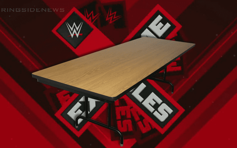 WWE Advertising Tables Match For Top Title At Extreme Rules wwe-advertising-tables-match-for-top-title-at-extreme-rules