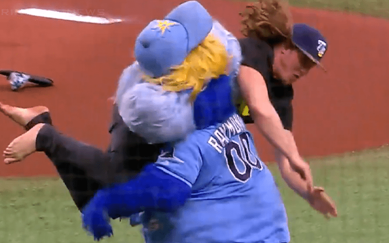Matt Riddle Takes Out Major League Baseball Mascot During Game