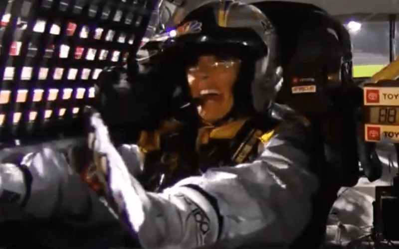 Mickie James Hits The Track In NASCAR Joy Ride With Jeff Burton
