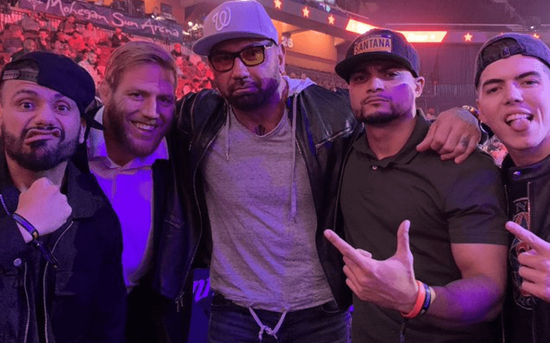 Batista Hangs With AEW’s Inner Circle At Bellator Fight