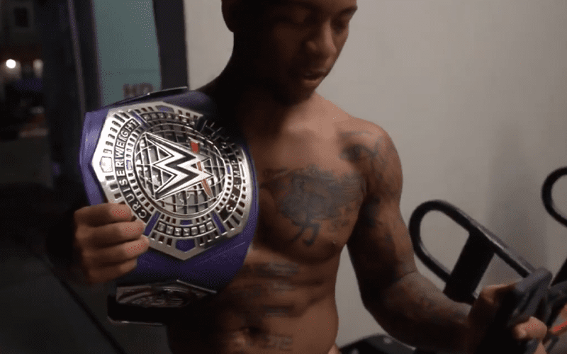 Watch Lio Rush FaceTime Son After WWE NXT Cruiserweight Title Win