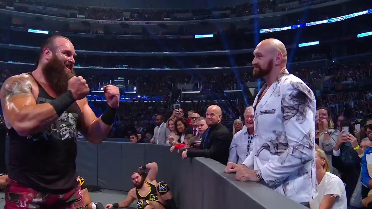 Tyson Fury Tries To Fight Braun Strowman At WWE FOX Premiere
