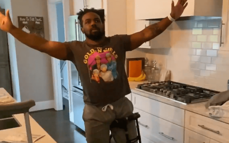 Xavier Woods Is Very Proud About Constructing Hands-Free Crutch After Surgery