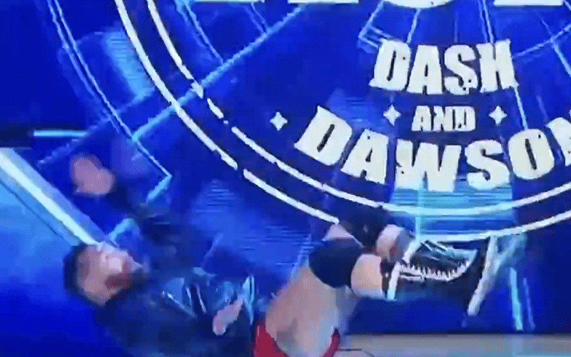 Dash Wilder Reacts To Falling During Entrance On WWE SmackDown