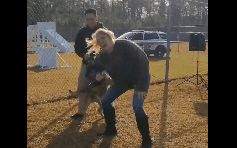 Watch Lacey Evans Get Attacked By Military Police Dog