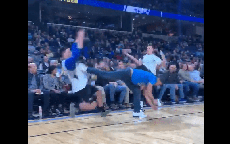 Watch The Young Bucks Throw Superkick Party At NBA Game