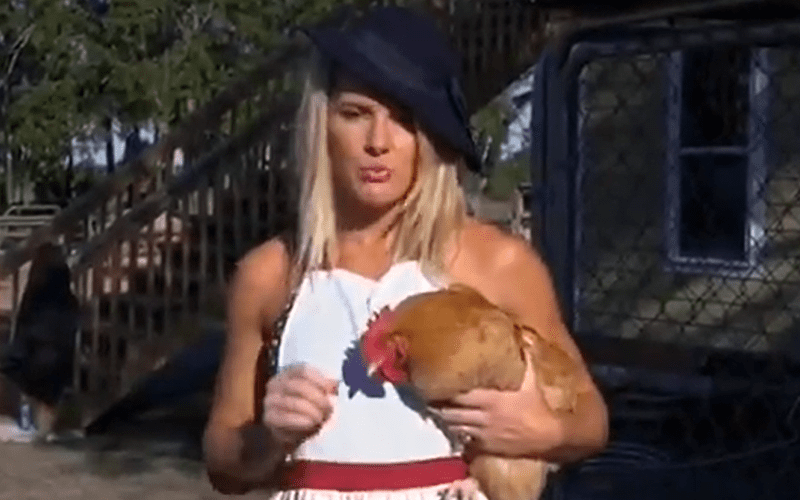 Lacey Evans Cuts Promo On Sasha Banks While Holding A Chicken