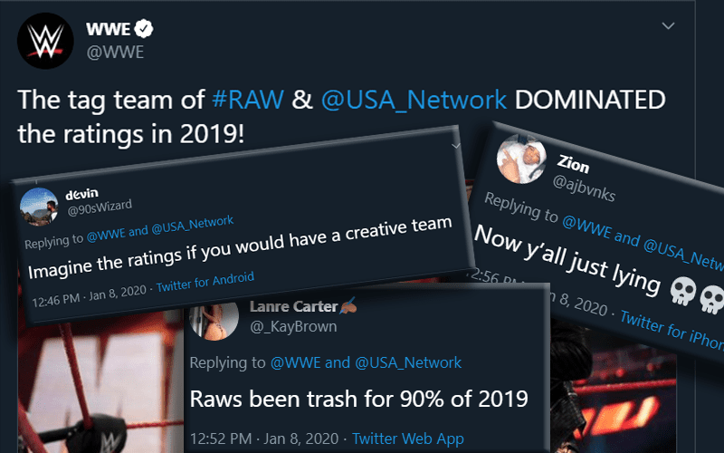 Fans Troll WWE For Proclaiming They ‘Dominated’ The Ratings In 2019