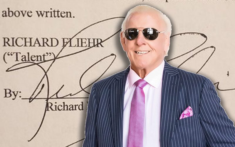 Ric Flair Shows Off Freshly Signed WWE Contract