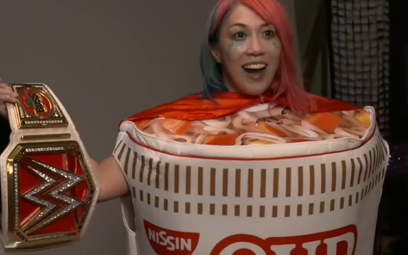 Asuka Poses In Cup Noodles Costume Following RAW Women’s Title Win At WWE SummerSlam