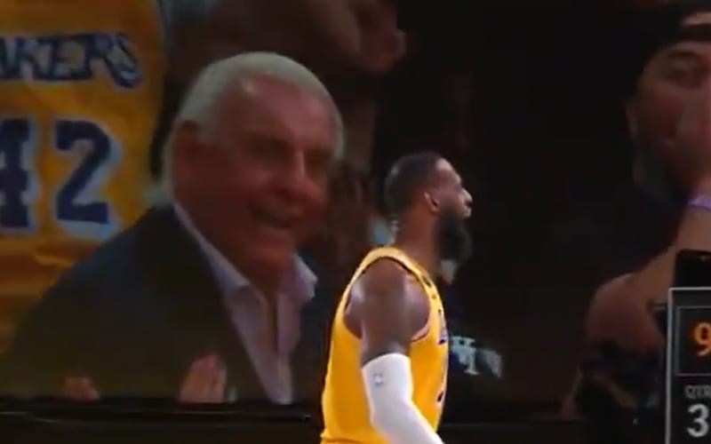 Ric Flair Spotted At Lakers vs Blazers NBA Playoff Game