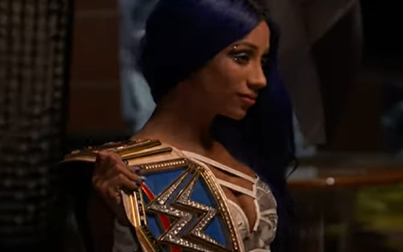 Sasha Banks Poses With SmackDown Women’s Title For Official WWE Photo Shoot