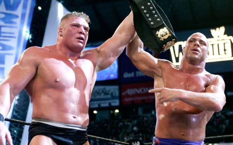 Kurt Angle Was Allegedly Responsible For Brock Lesnar Leaving WWE In 2004