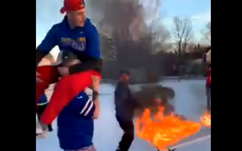 Buffalo Bills Fans Do Pro Wrestling Moves Through Tables In Fiery Celebration