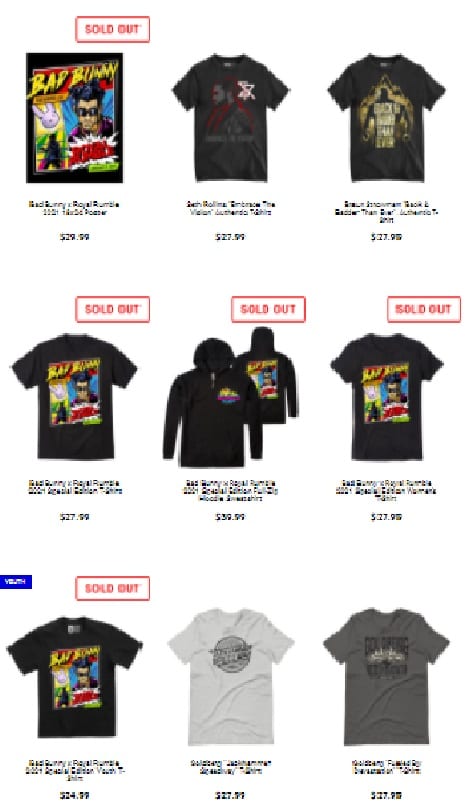 Bad Bunny Merchandise 100% Sells Out On WWE Shop