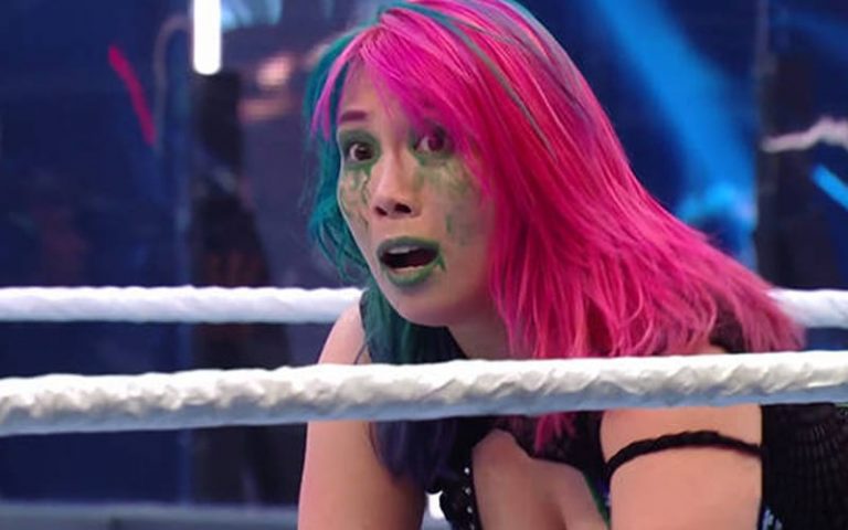Asuka Wearing Temporary Teeth After Shayna Baszler Kicked Her In The Face