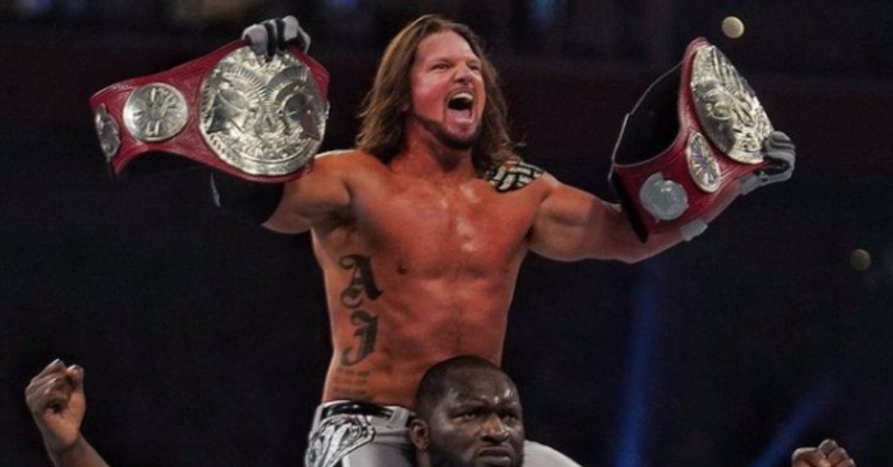 AJ Styles Celebrates Becoming A Grand Slam Champion After WrestleMania 37