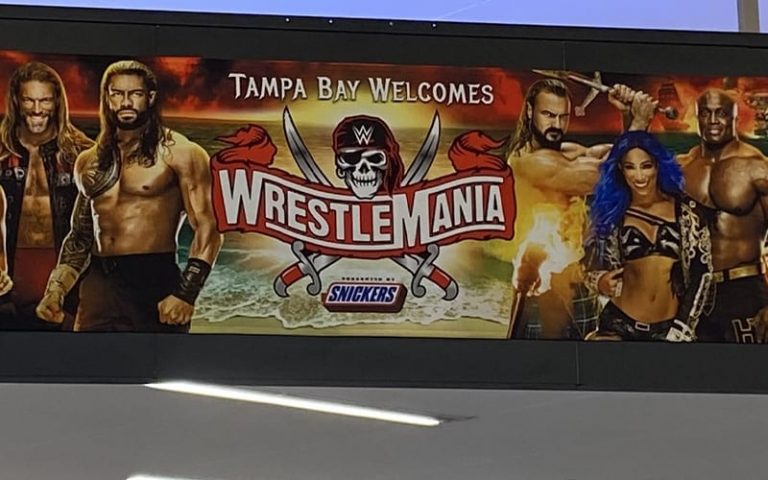 WrestleMania Signs Start Popping Up In Tampa To Welcome Fans