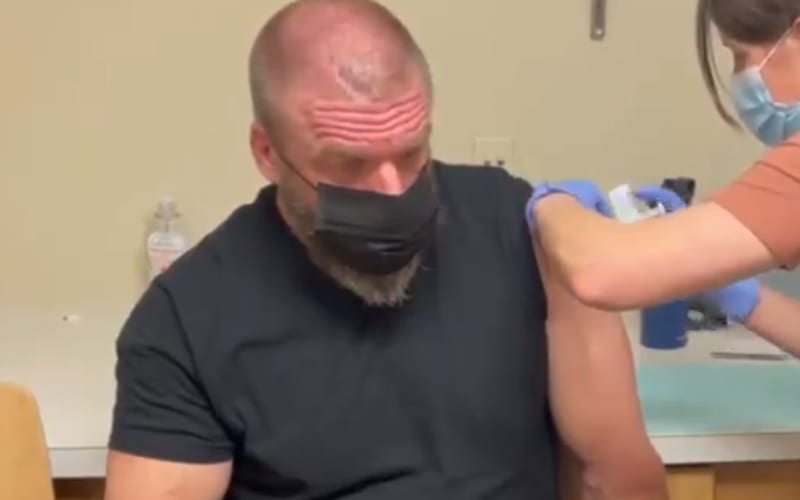 Triple H Takes His Second COVID-19 Vaccination Shot