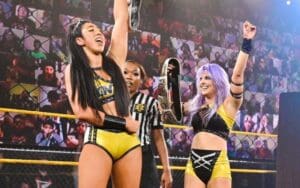 Indi Hartwell Shows Off New Side Plates For WWE NXT Women's Tag Team Titles