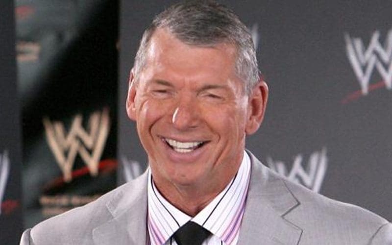 A smile appeared on Vince McMahon's face after he won the big E in the...