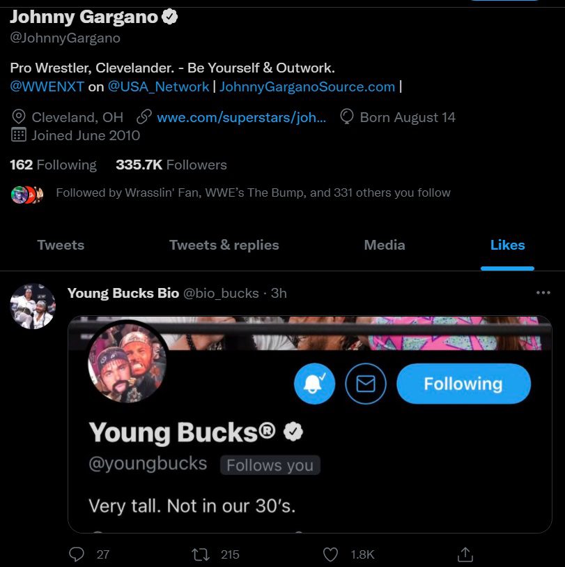 Johnny Gargano dà ragione agli Young Bucks per NXT?