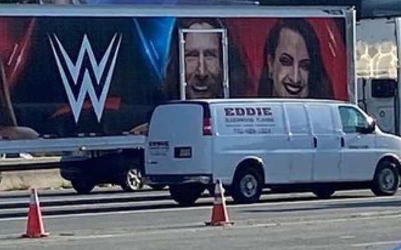 WWE Still Advertising AEW Wrestlers On Their Production Trucks