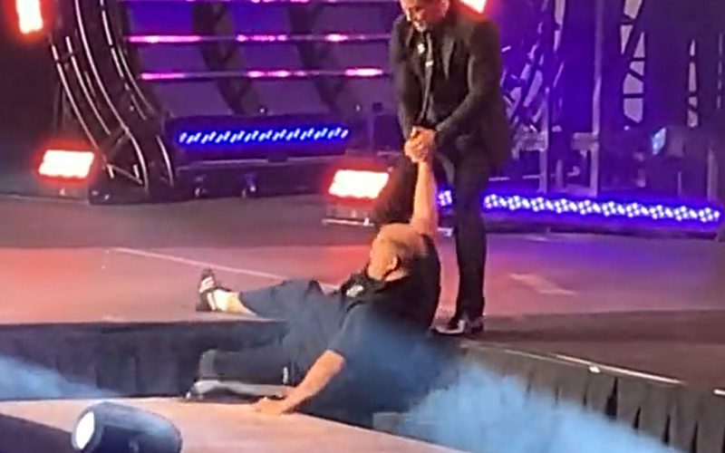 Fan Video Of Arn Anderson’s Scary Fall Off AEW Dynamite Stage