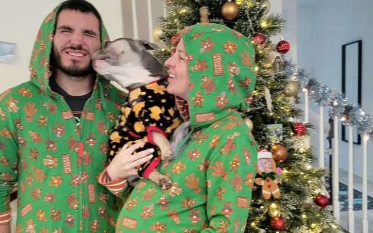 Candice LeRae Shows Off Massive Baby Bump In New Christmas Photo