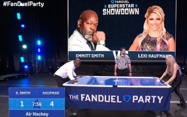 Alexa Bliss Took On NFL Legend Emmitt Smith In Air Hockey Before Super Bowl LVI