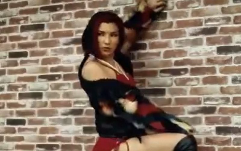 Hikaru Shida Shows Off Her Posing Skills With Red Underwear Photo Shoot Video