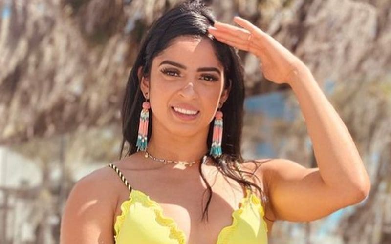 Valentina Feroz Shows Off Latina Heat In Tiny Yellow & Black Bikini