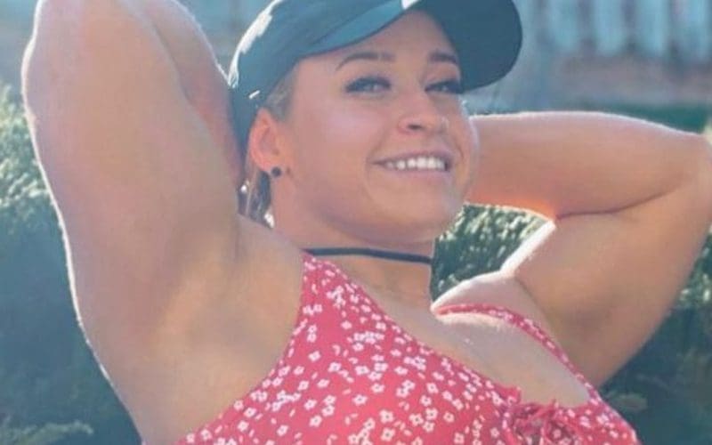 Jordynne Grace Stuns In Tiny Flower Bikini Top
