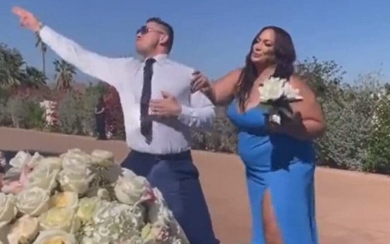 The Miz & Nia Jax Put On Quite A Performance As They Walked The Aisle At Alexa Bliss & Ryan Cabrera's Wedding