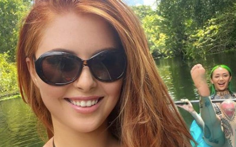 Brandi Lauren Photobombed By Shotzi Blackheart In Revealing Black Bikini Photo Drop
