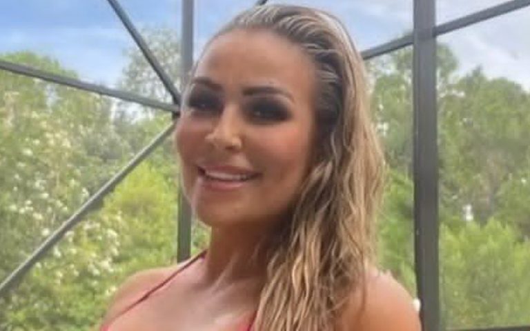 Natalya Gets Wet In The Pool For Skimpy Red Lingerie Photo Drop