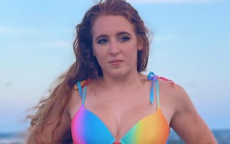 Sloane Jacobs Shows Off Big In Rainbow Bikini