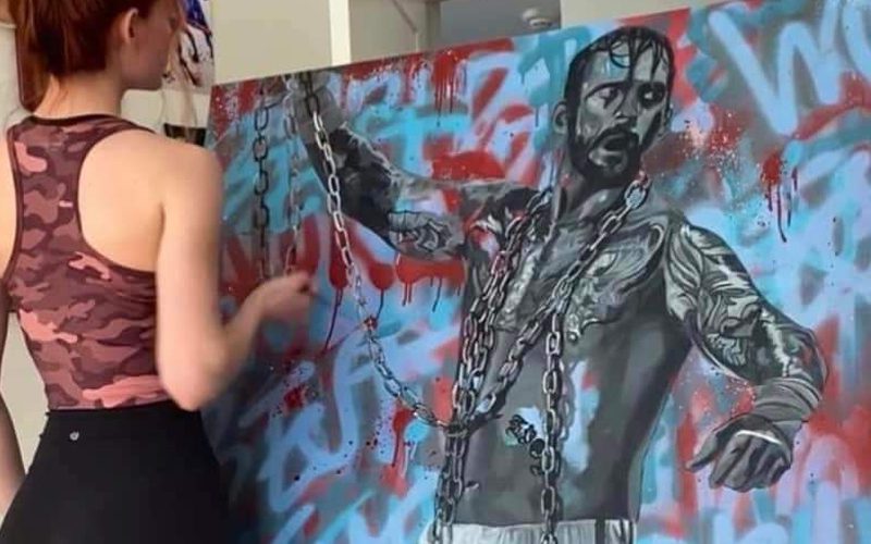 MJF’s Fiancée Completes Outstanding Painting Of CM Punk