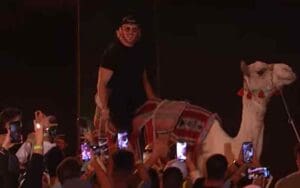 Logan Paul Rides Camel Into WWE Crown Jewel Press Conference