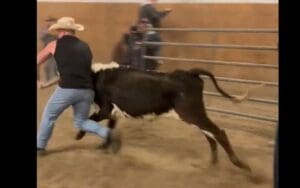 Pat McAfee Wrestles A Steer Ahead of ESPN GameDay In Montana