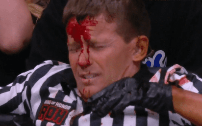 Referee Busted Open During Brutal Double Dog Collar Match At ROH Final Battle